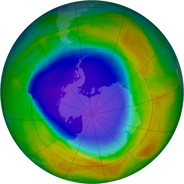 Antarctic ozone map for 30 October 1994